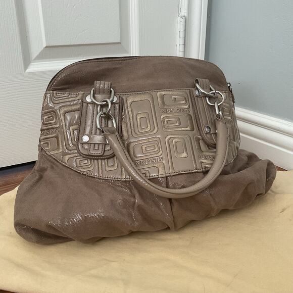 Miss Sixty Vintage Y2K Designer Handbag with Geometric Pattern Monogram Satchel - Picture 1 of 6